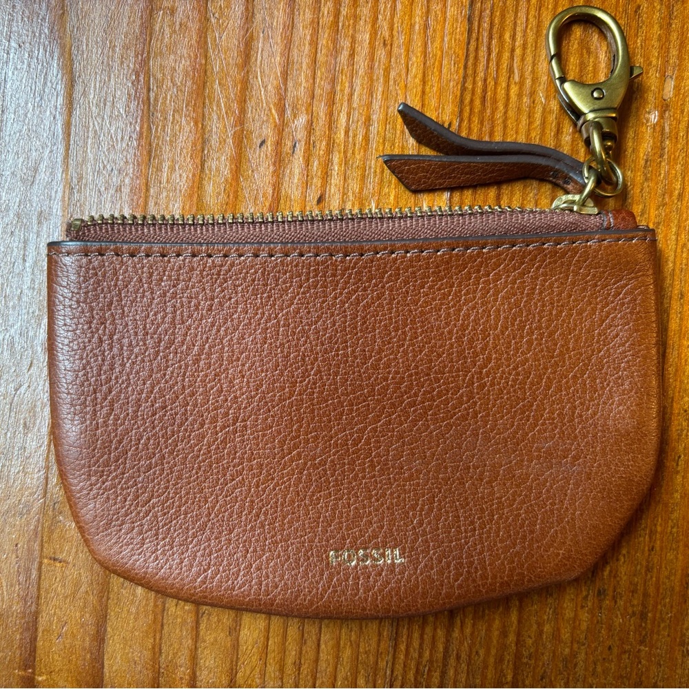 Fossil Brown Leather Keychain Wallet